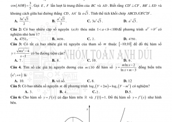 Đề thi thử môn Toán THPT quốc gia 2021 lấy 8+
