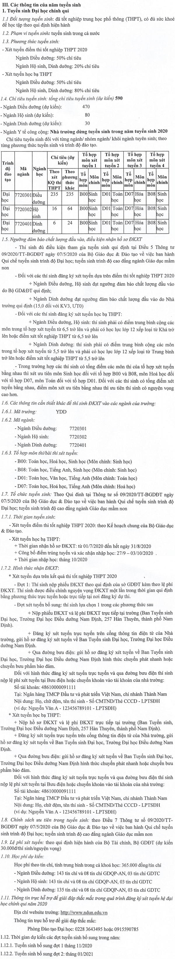 Ảnh thông tin tuyển sinh trường đại học điều dưỡng