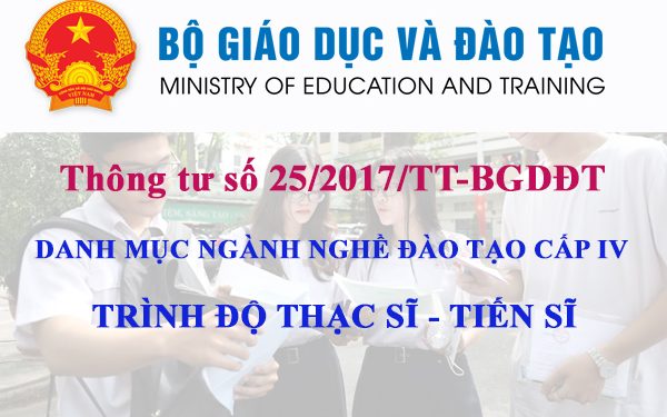 Danh mục giáo dục đào tạo cấp IV trình độ Thạc sĩ, Tiến sĩ