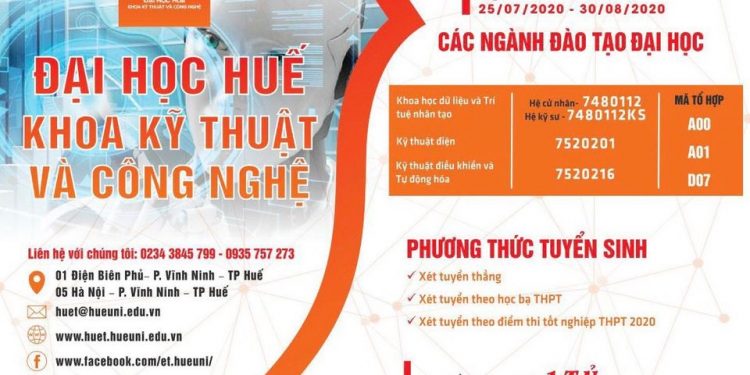 Điểm chuẩn học bạ Khoa Kỹ thuật và Công nghệ – ĐH Huế 2020
