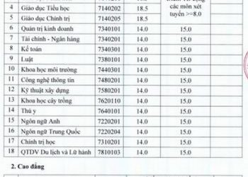 Điểm chuẩn Trường Đại học Hà Tĩnh 2020