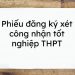 Phiếu đăng ký xét công nhận tốt nghiệp THPT 2020